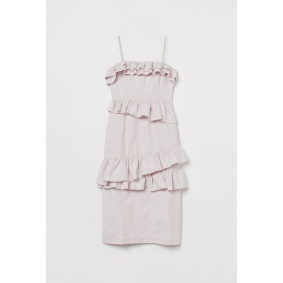 NWT Brock Collection x H&M Powder Pink Midi Fitted Dress sz XS - Picture 9 of 11